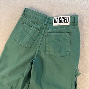 Ragged Jeans Cargo Pants Womens 29 Green Straight Leg Utility RJHS224001DN